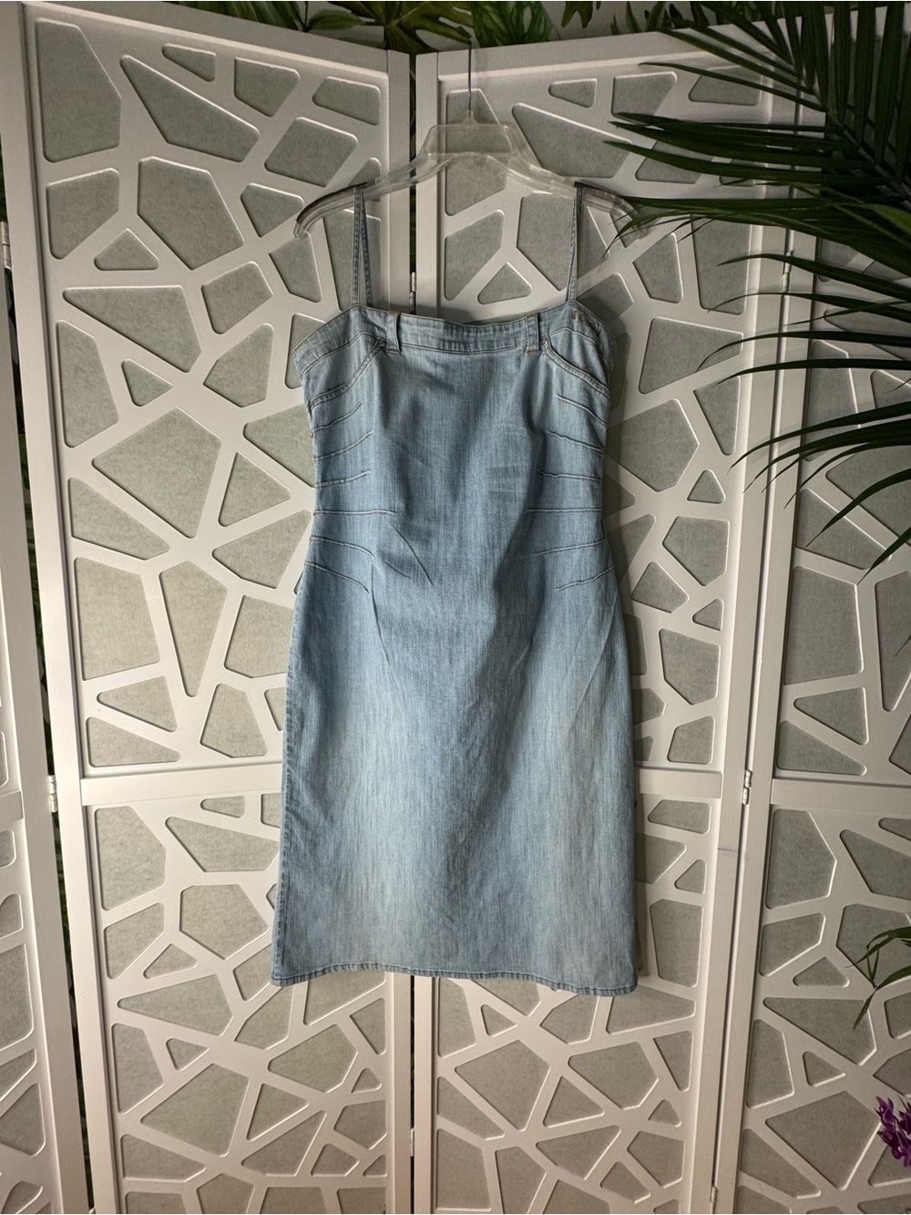 Light Wash Denim Slip Dress